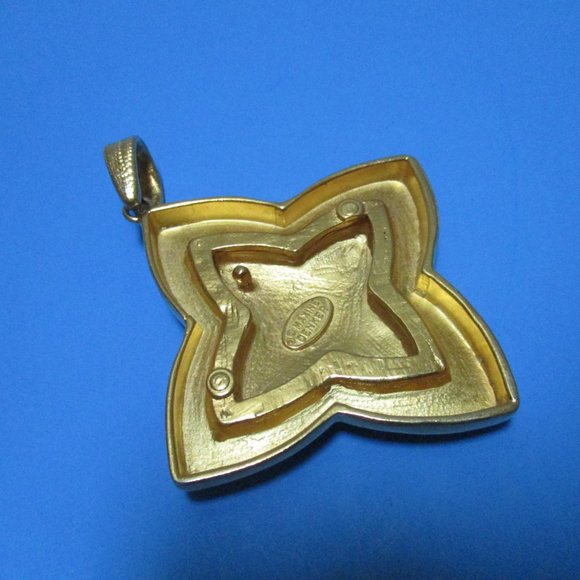 *Vintage Maxine Denker Modernist Golden Pendant - Picture 3 of 6